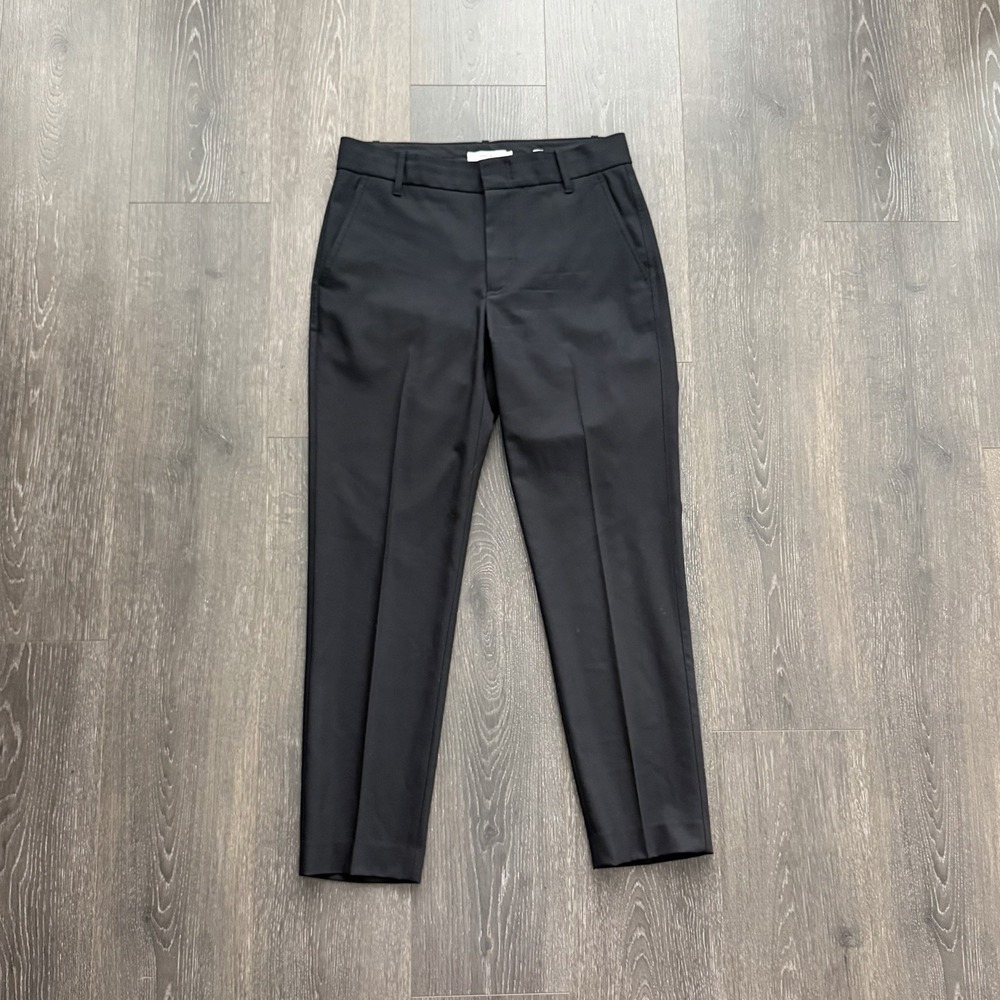 Vince Wool Pants Womens 8 Black Dress Trousers Slim Tapered Office Minimalist